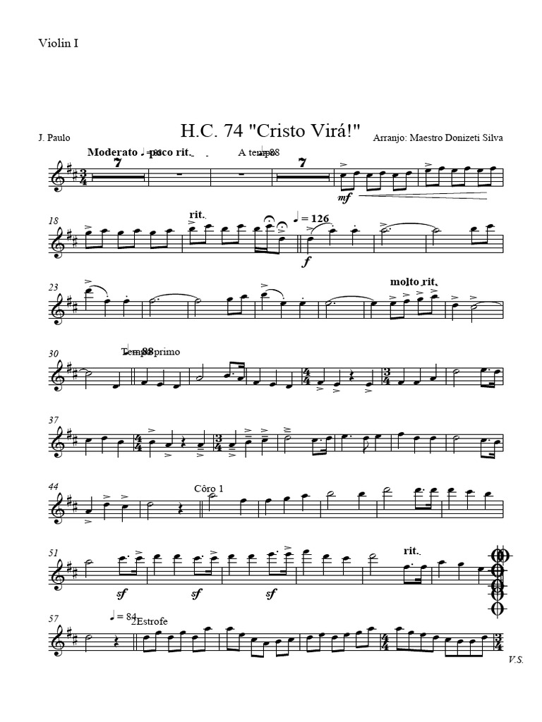 00HC - 74 Violin I | PDF | Musical Forms | Elements Of Music