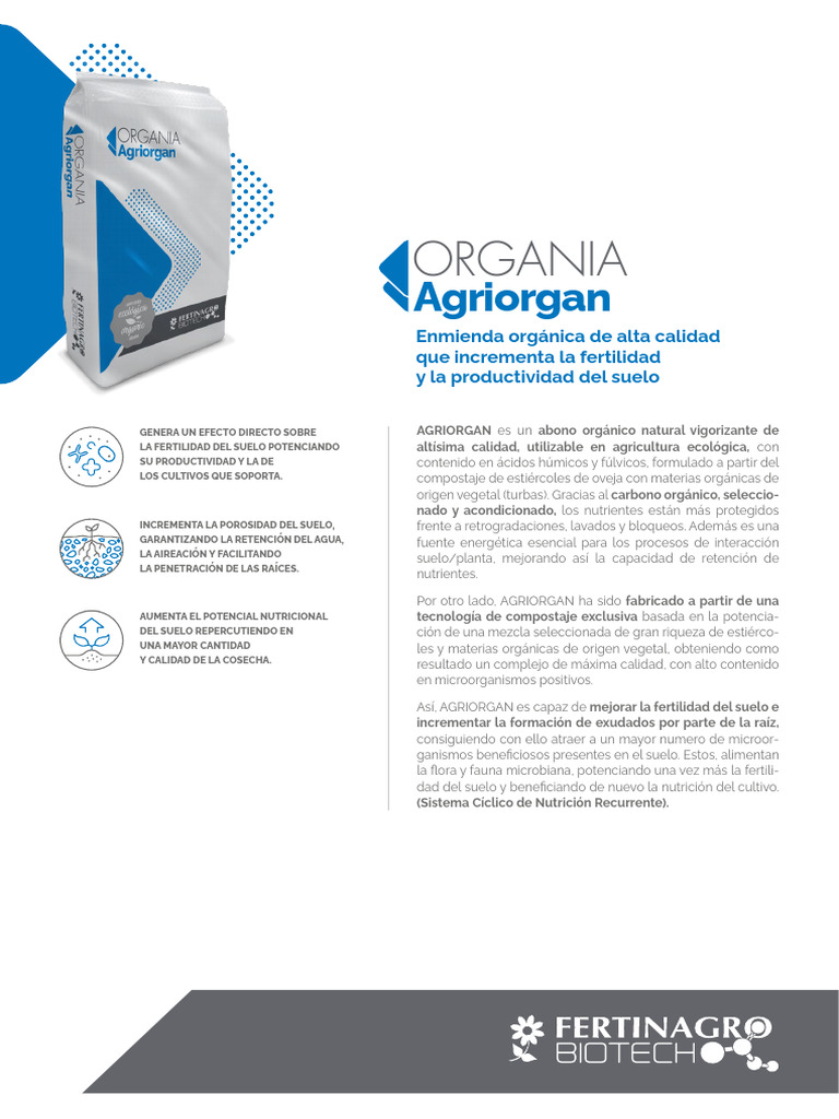 Ficha Master Organia Agriorgan | PDF | Suelo | Compost