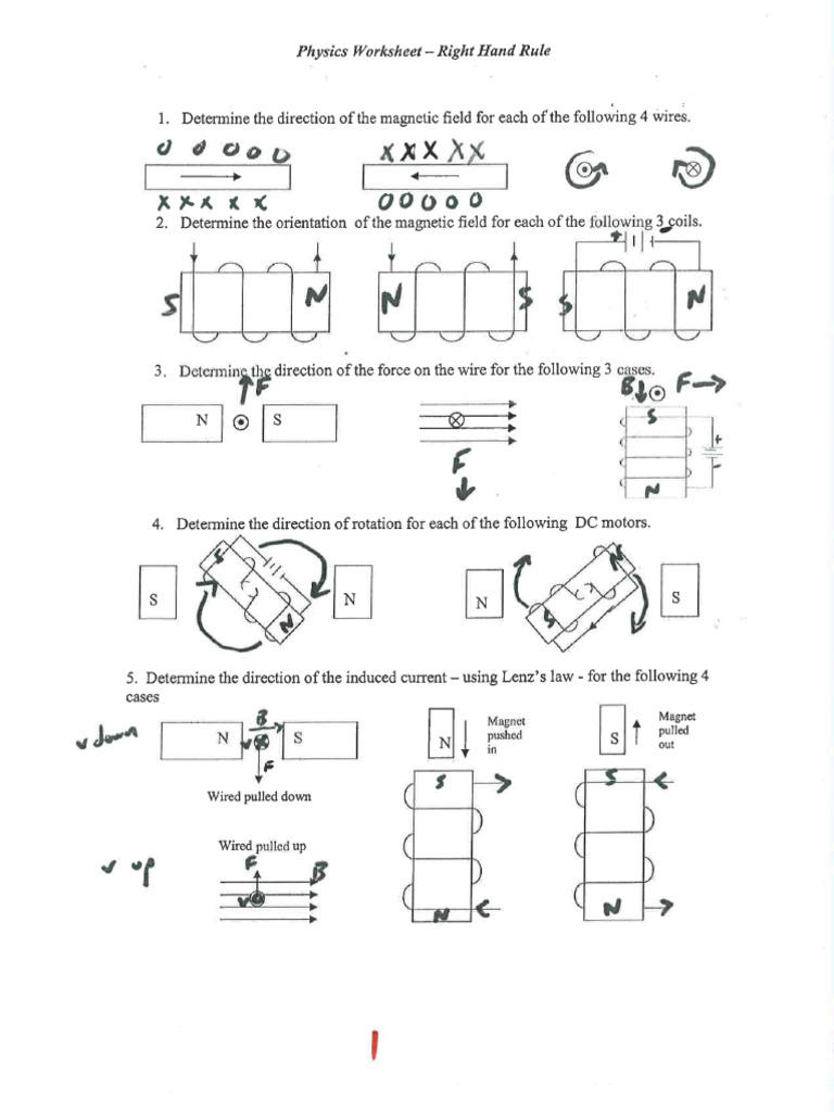 Right Hand Rule Packet Key 14-15 | PDF