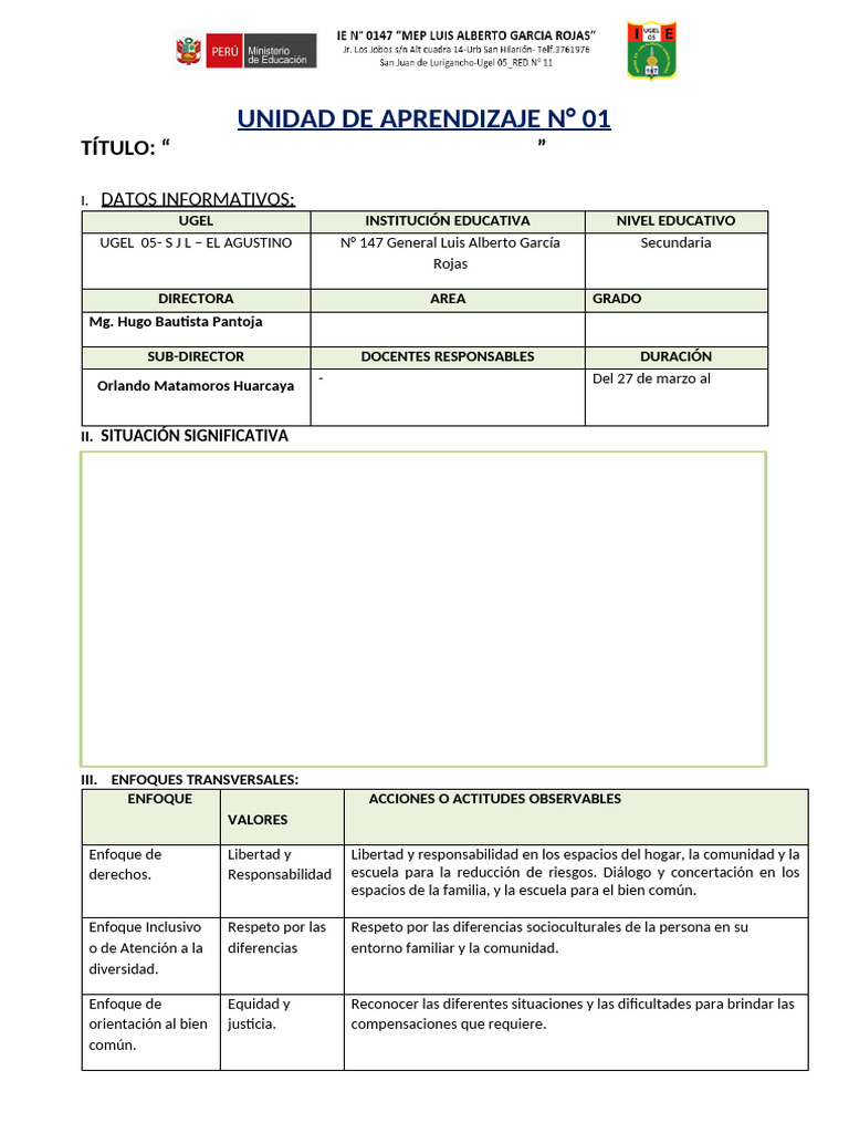 Esquema - Unidad de Aprendizaje 01 | PDF | Aprendizaje | Evaluación