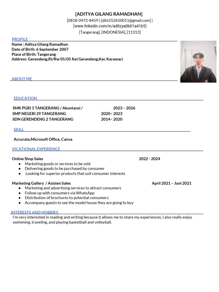 526210277 Template CV ATS | PDF