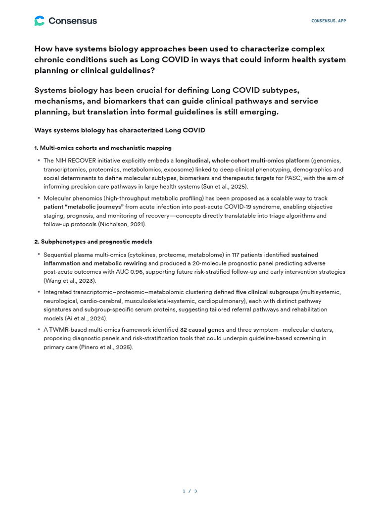How Have Systems Biology Approaches Been Used to c | PDF | Systems ...