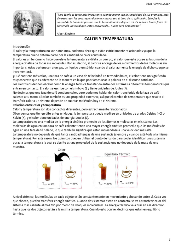 Calor y Temperatura 1 1 | PDF | Calor | Temperatura