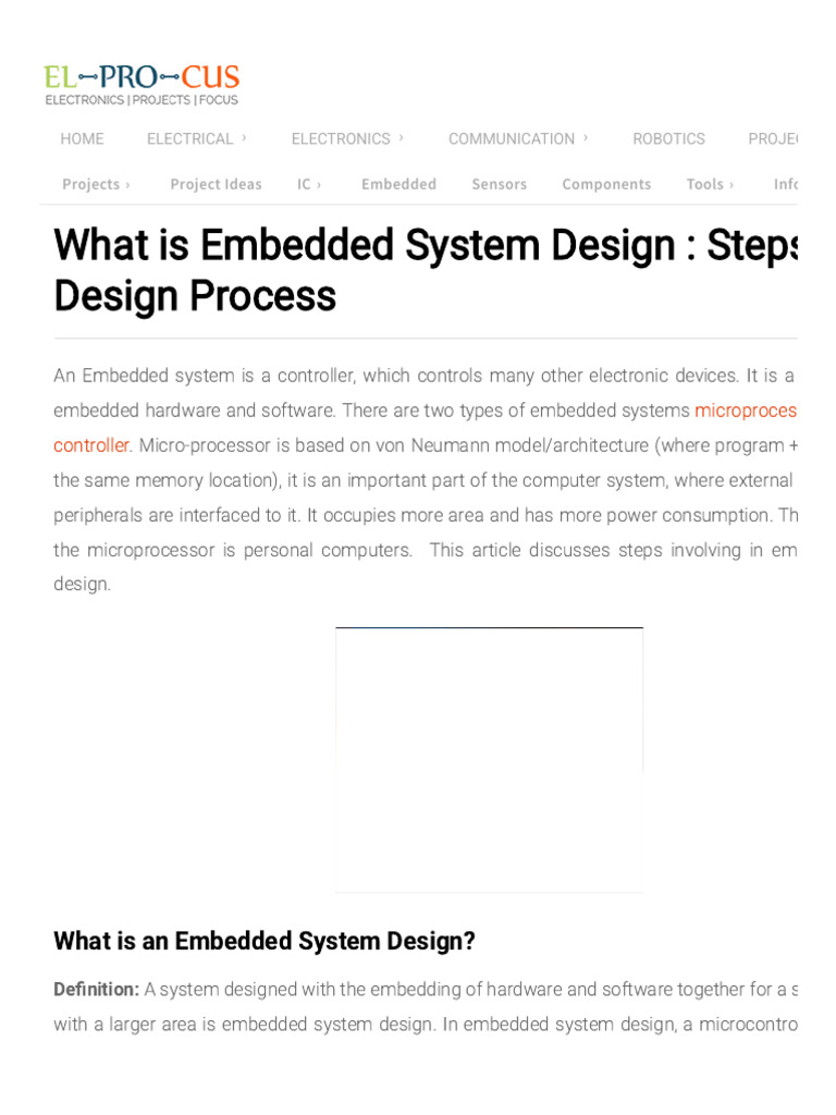 Embedded System Design - Types, Design Process, and Its Examples | PDF ...