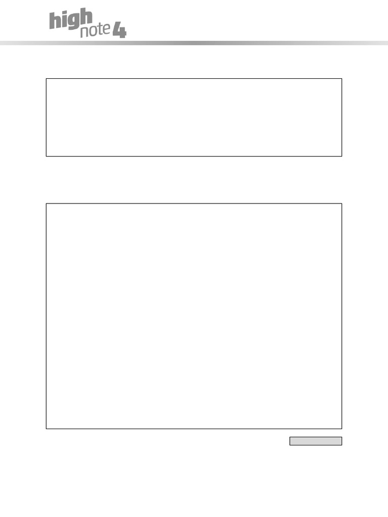 HighNote4 Writing Test Unit02 | PDF