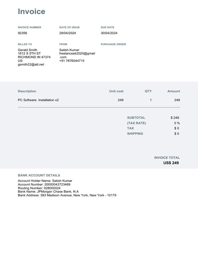 Invoice GS | PDF