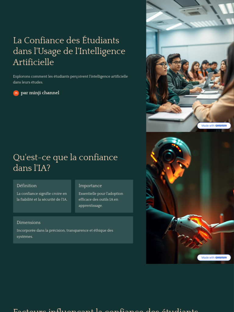 La Confiance Des Etudiants Dans LUsage de LIntelligence Artificielle | PDF