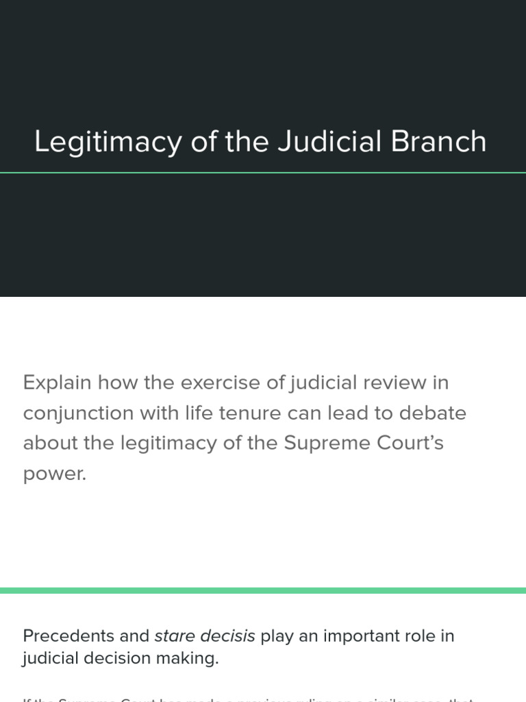 Legitmacy Judiciary Branch Notes | PDF | Precedent | Supreme Court Of ...