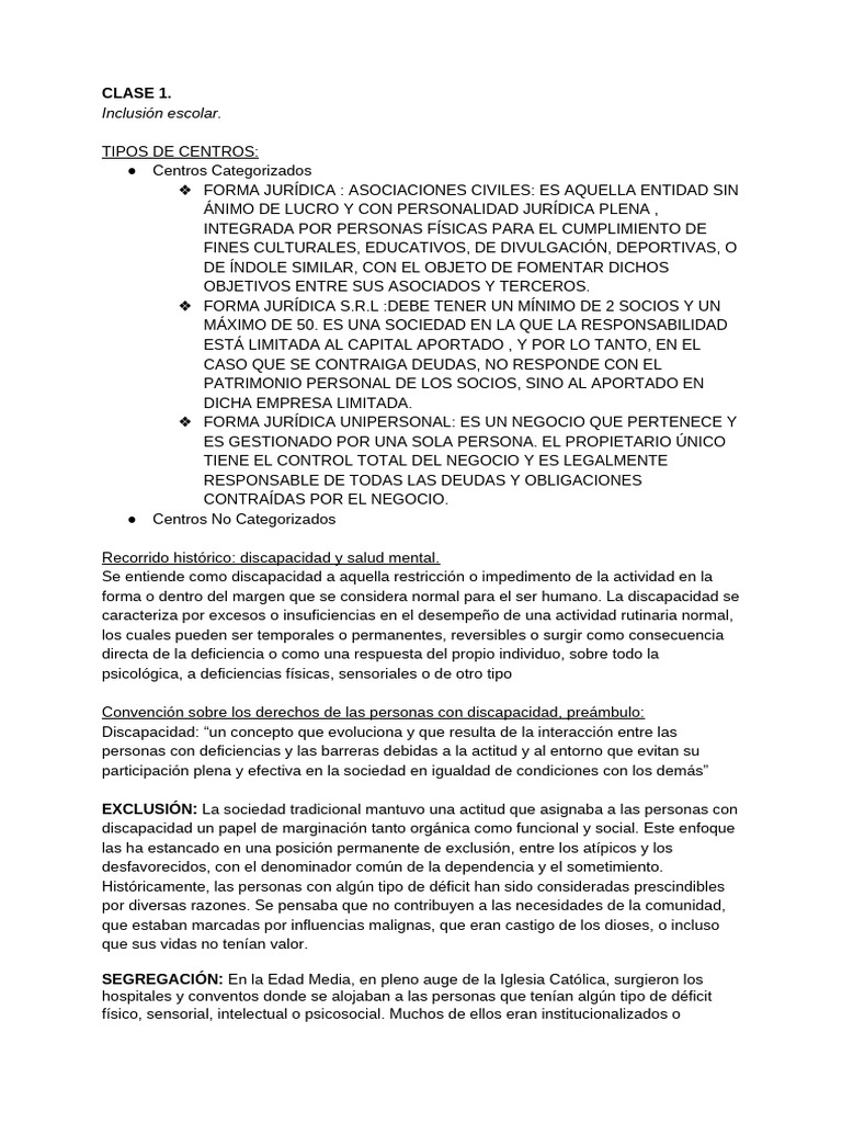 Curso Inclusion Escolar | PDF | Plan de estudios | Invalidez