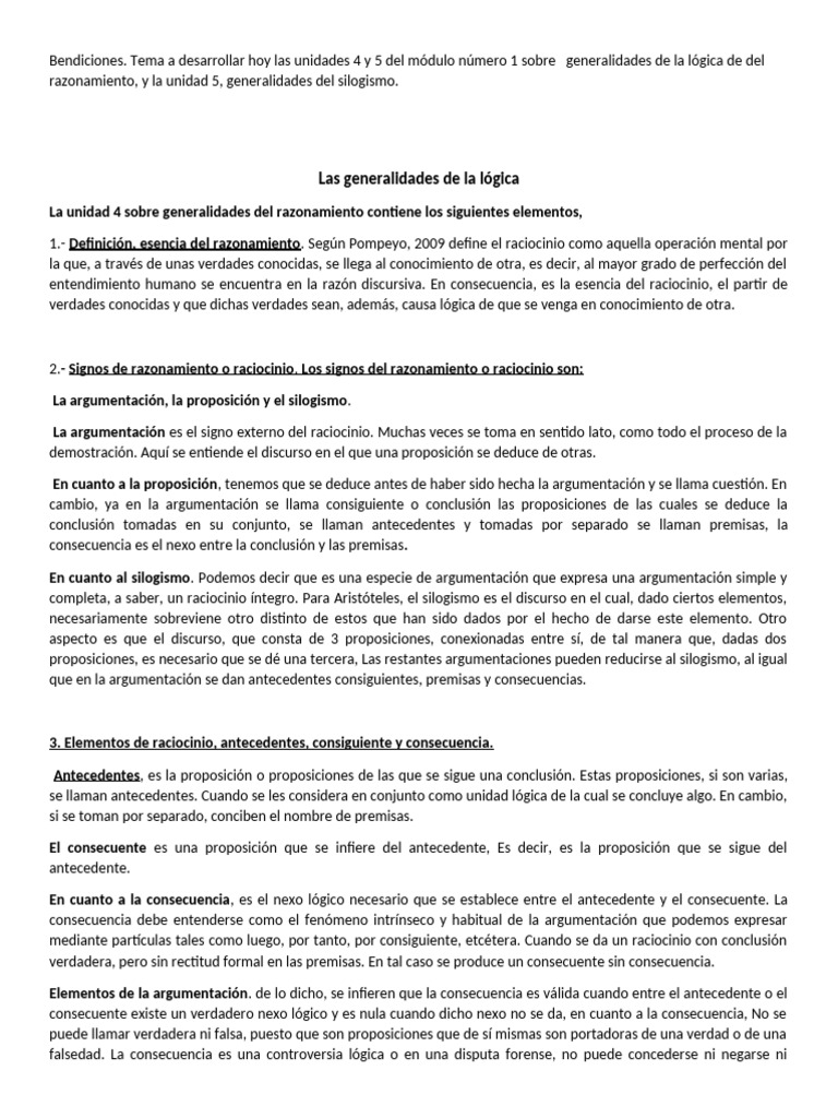 Modulo 1 Generalidades de La Logica | PDF | Razonamiento deductivo | Razón