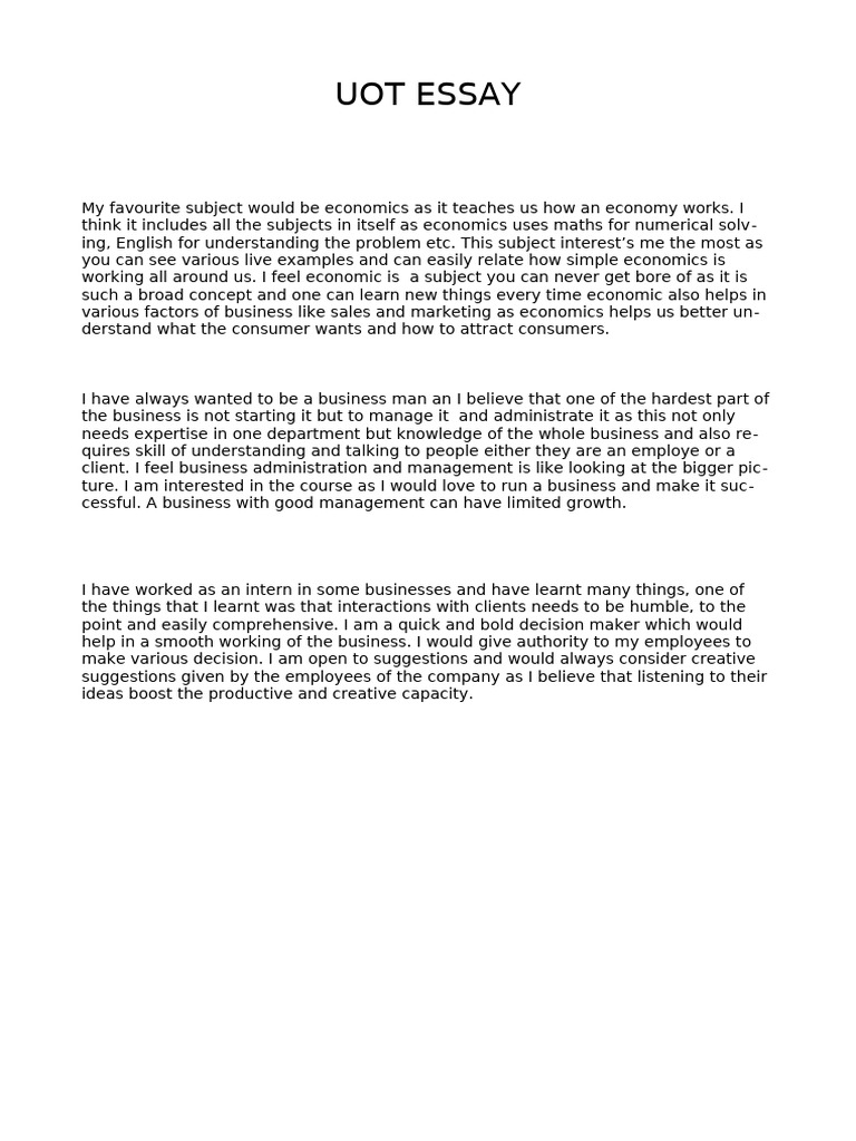 Uot Essay | PDF