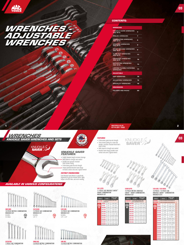 Mac Tools Catalogue 2023 03 Fixed Variable Opening Wrenches | PDF | Nut ...