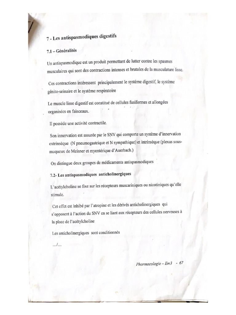 7 - Les Antispasmodiques Digestifs | PDF