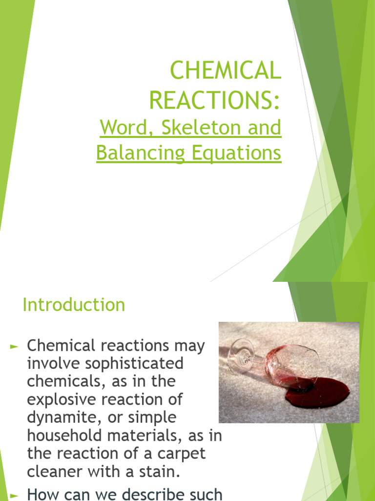 20 - Word, Skeleton and Balancing Equations | PDF | Oxide | Chemical ...