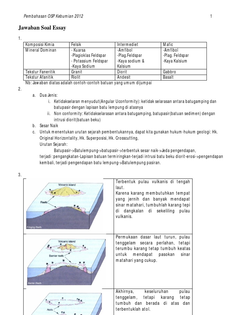 Soal Olimpiade Kebumian Dan Pembahasannya Dengan