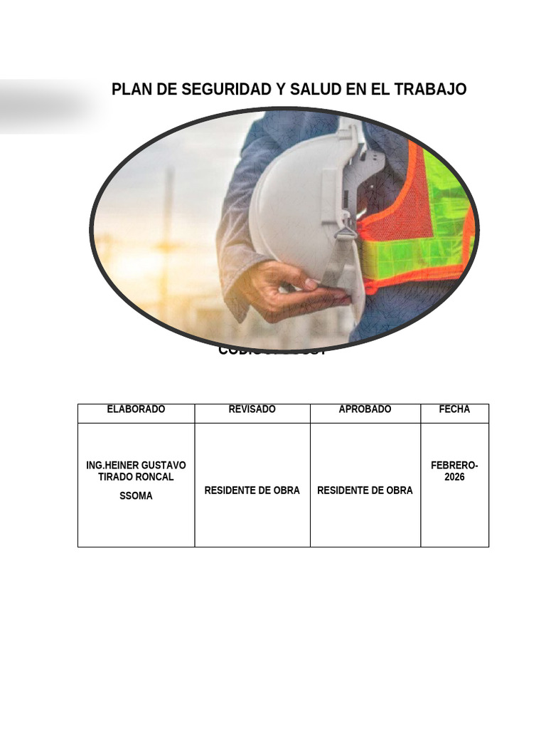 Plan de Seguridad y Salud en El Trabajo | PDF