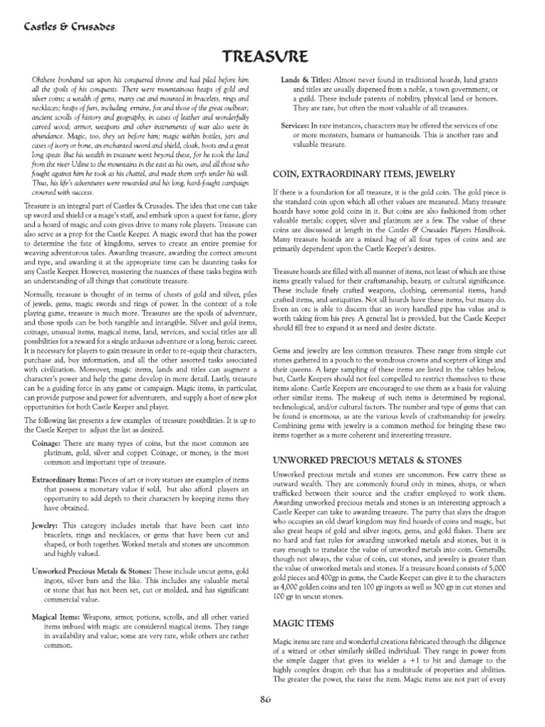 Castle Magic Items | PDF