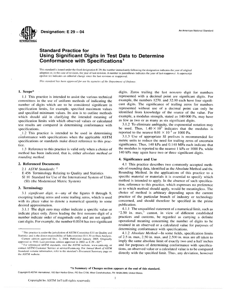 Pdfcoffee.com Astm e 29 04pdf | PDF