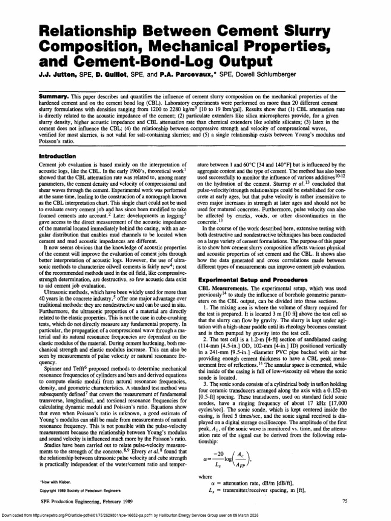 Relationship Between Cement Slurry Composition, Mechanical Properties ...