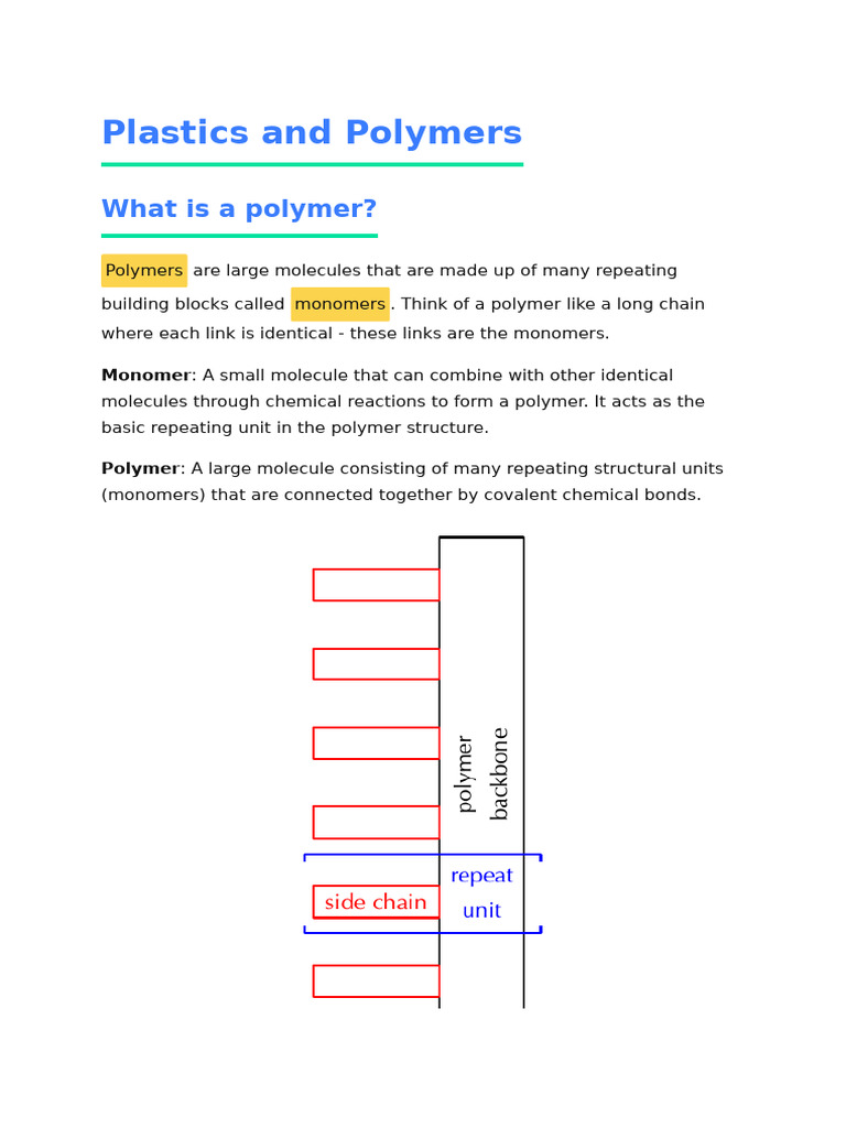Plastics and Polymers | PDF | Polymers | Polymerization