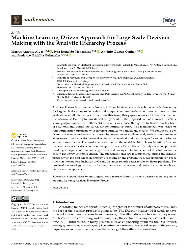 Machine Learning-Driven Approach For Large Scale Decision | PDF