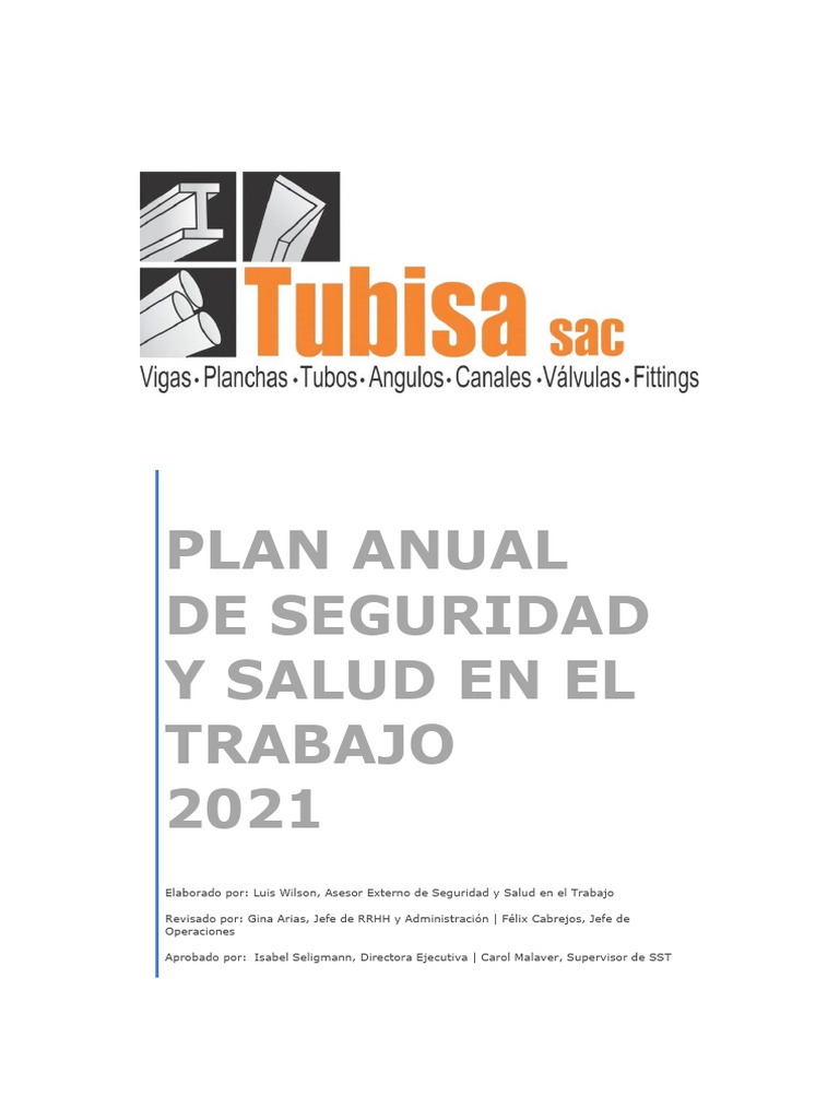 17. Plan anual de SST 2021 | PDF | Seguridad y salud ocupacional ...