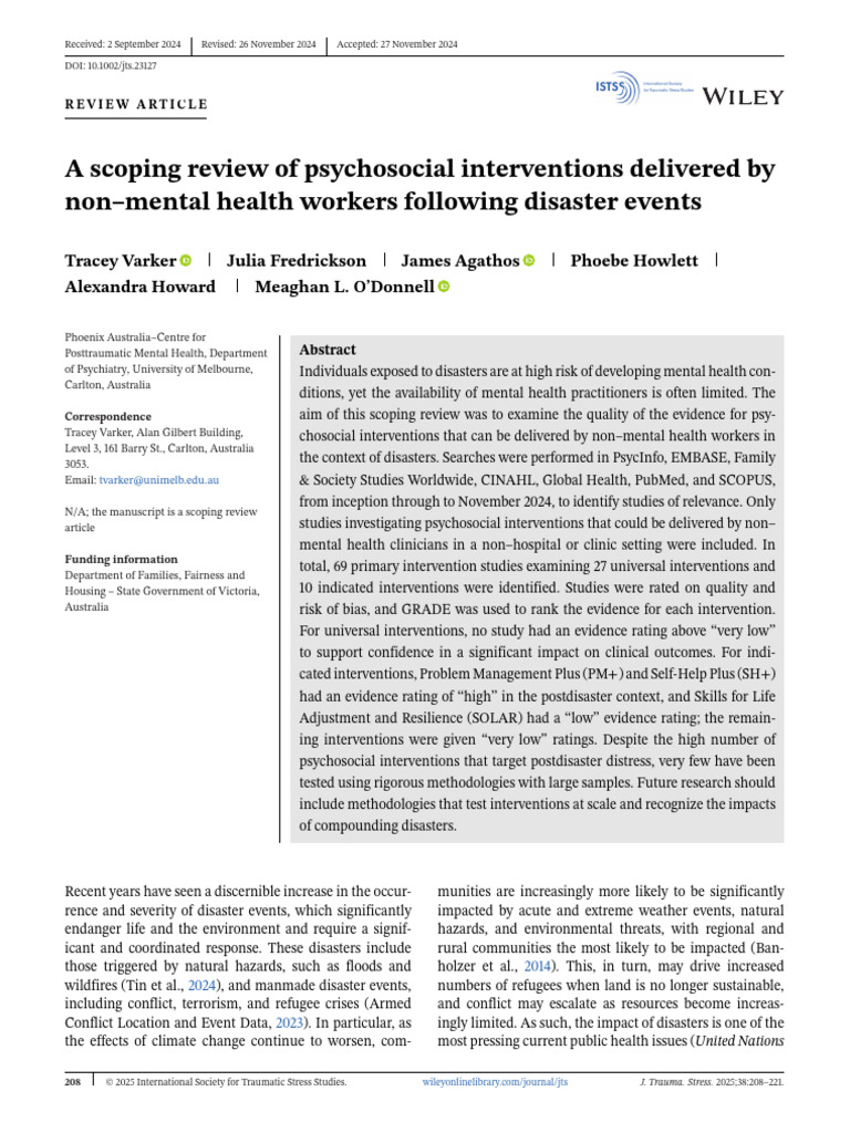 EMP - A Scoping Review of Psychosocial Interventions Delivered by | PDF ...