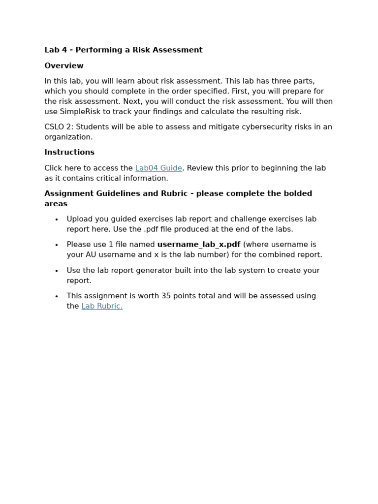 Lab 4 Instructions | PDF