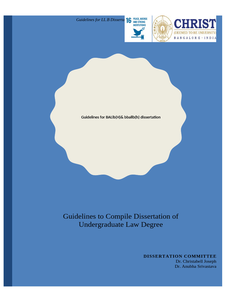 LLB Dissertation Guidelines 2025-26 | PDF | Thesis | Methodology