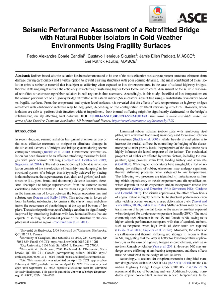 Bandini Et Al 2022 Seismic Performance Assessment of A Retrofitted ...