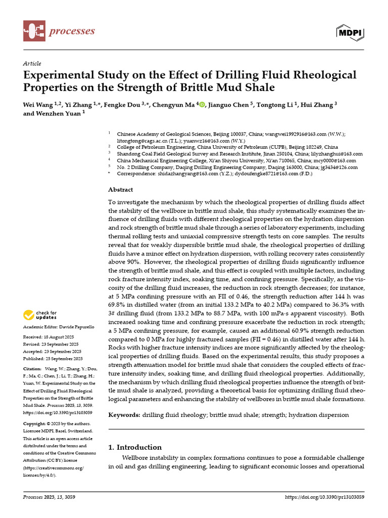 Experimental Study on the Effect of Drilling Fluid | PDF | Fracture ...