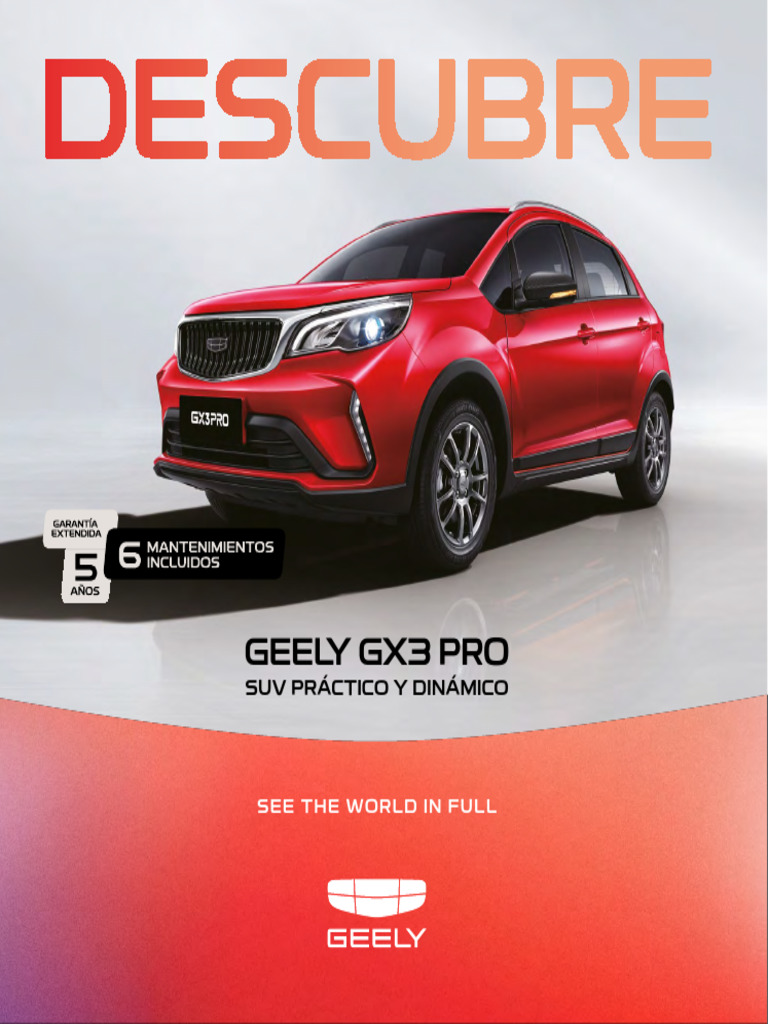 Catálogo Geely GX3 Pro | PDF | Estilos de carrocería | Coche