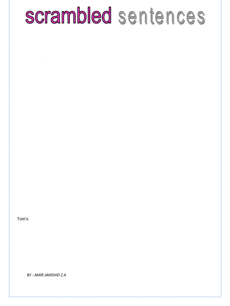 Scrambled Sentences Grammar Drills 5 | PDF