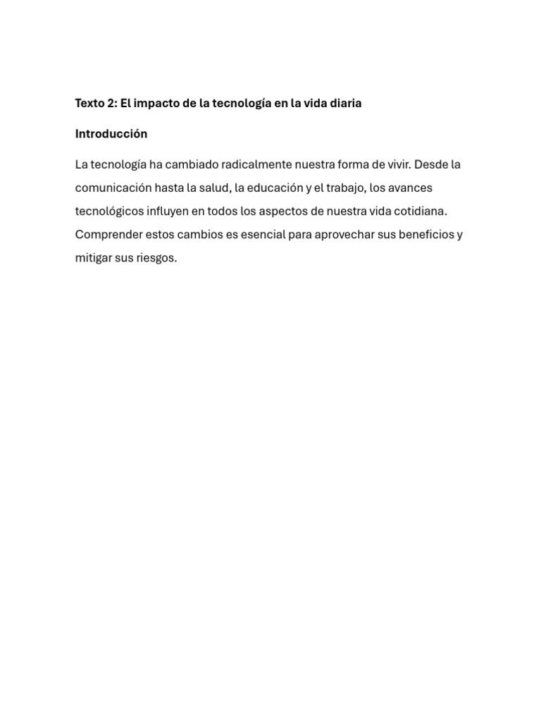 El Impacto de La Tecnología en La Vida Diaria | PDF
