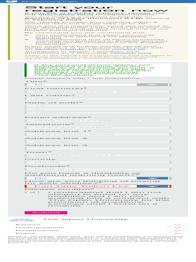 Qualification Registration Form | PDF | Educational Stages