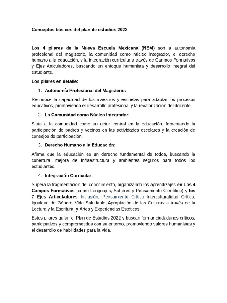 Conceptos Nem | PDF | Plan de estudios | Enseñando