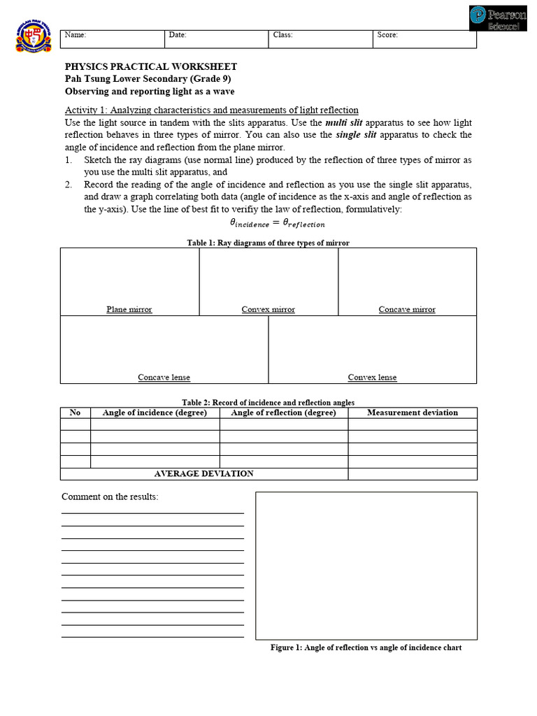 Class 9 Practical 1 290126 | PDF | Refraction | Reflection (Physics)