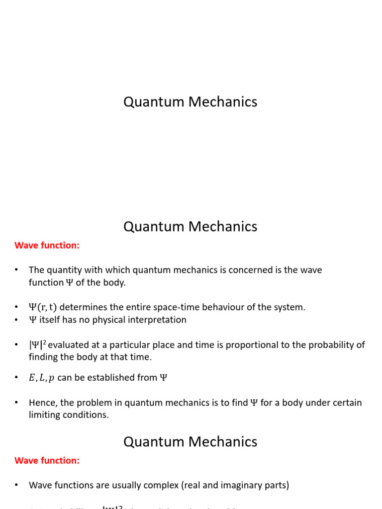 quantum mechanics physics moder physics | PDF | Wave Function ...