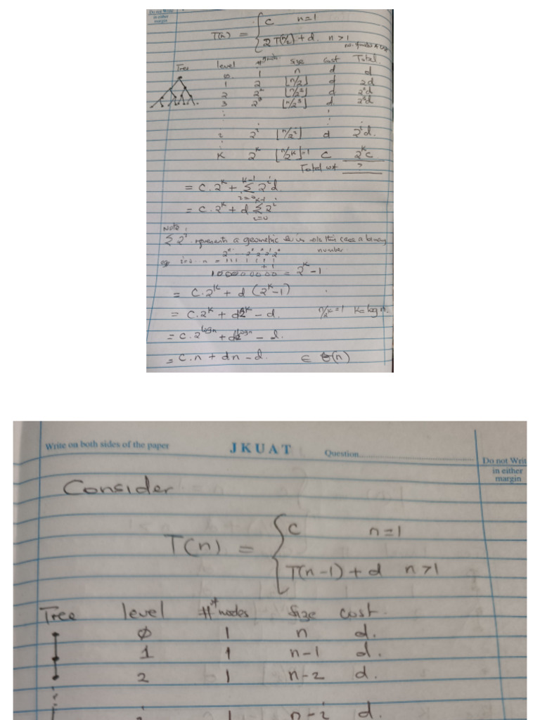 Solving Recurrence Relations - Recursive Tree Examples | PDF