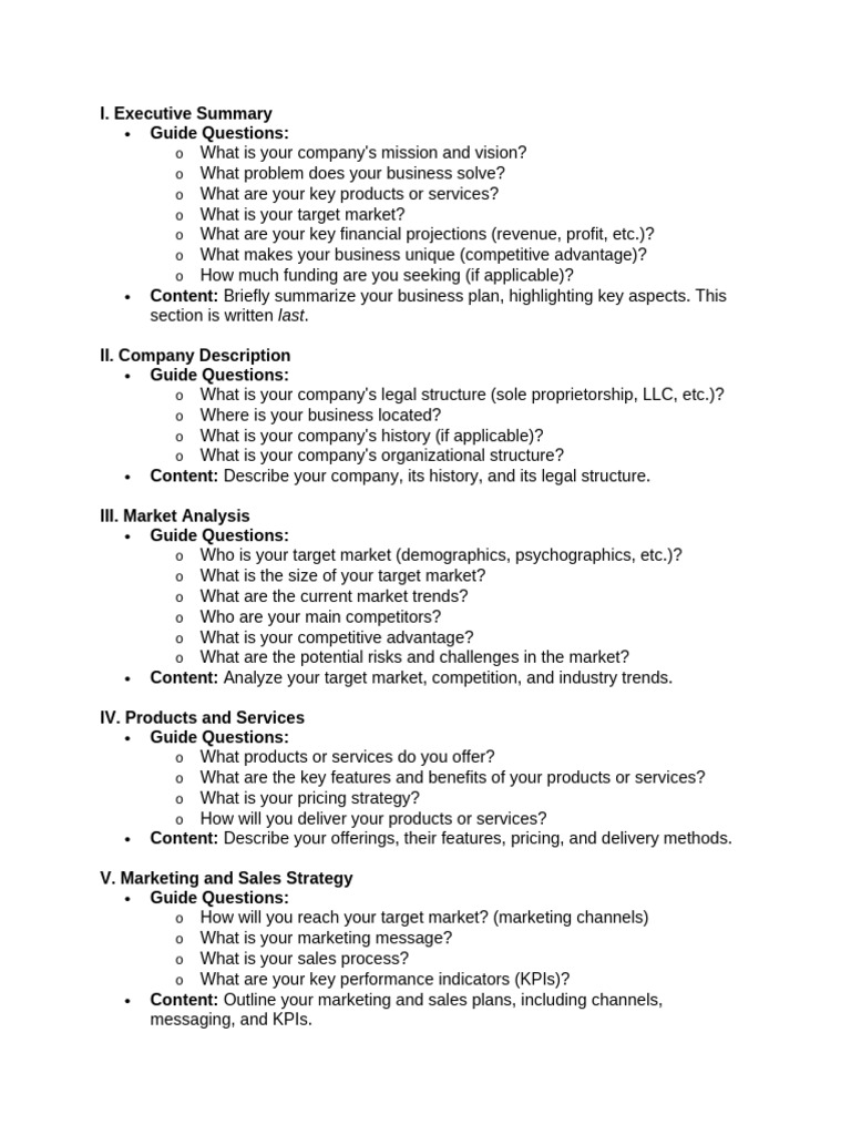 Business Plan Template | PDF | Marketing | Performance Indicator