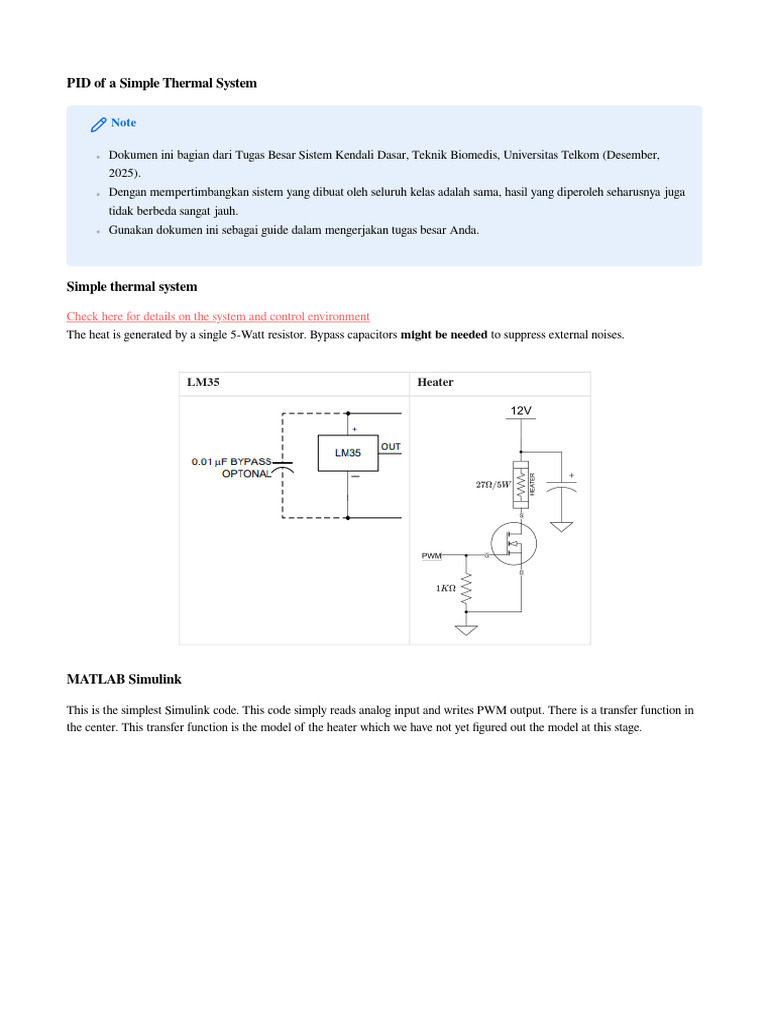 PID of A Simple Thermal System (Final) | PDF | Control Theory | Applied ...