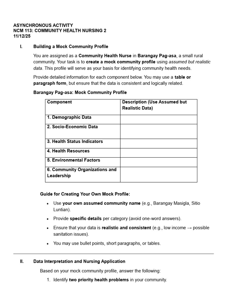 Topic 8 Chn 2 Asynchronous Activity Community Profile | PDF