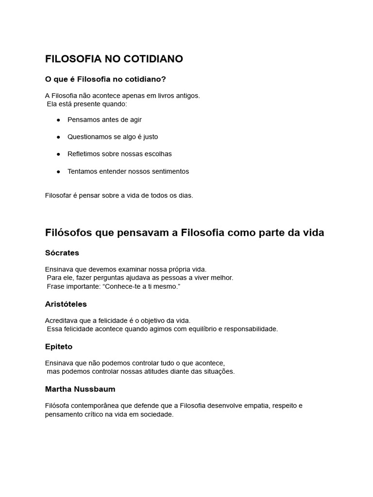 Filosofia No Cotidiano | PDF