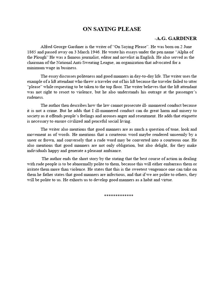 On Saying Please | PDF