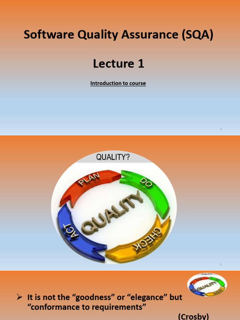 sqa | PDF | Quality Assurance | Software Quality