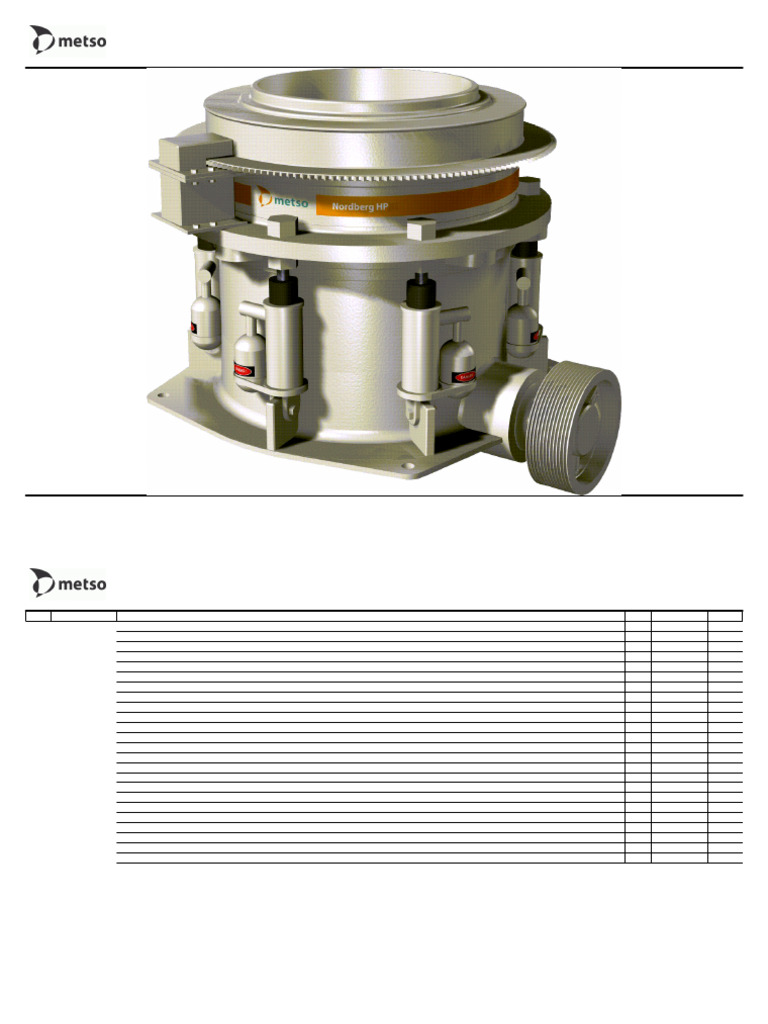 HP200 - Catálogo Metso Caderno de Peças - HP 200 | PDF | Parafuso ...