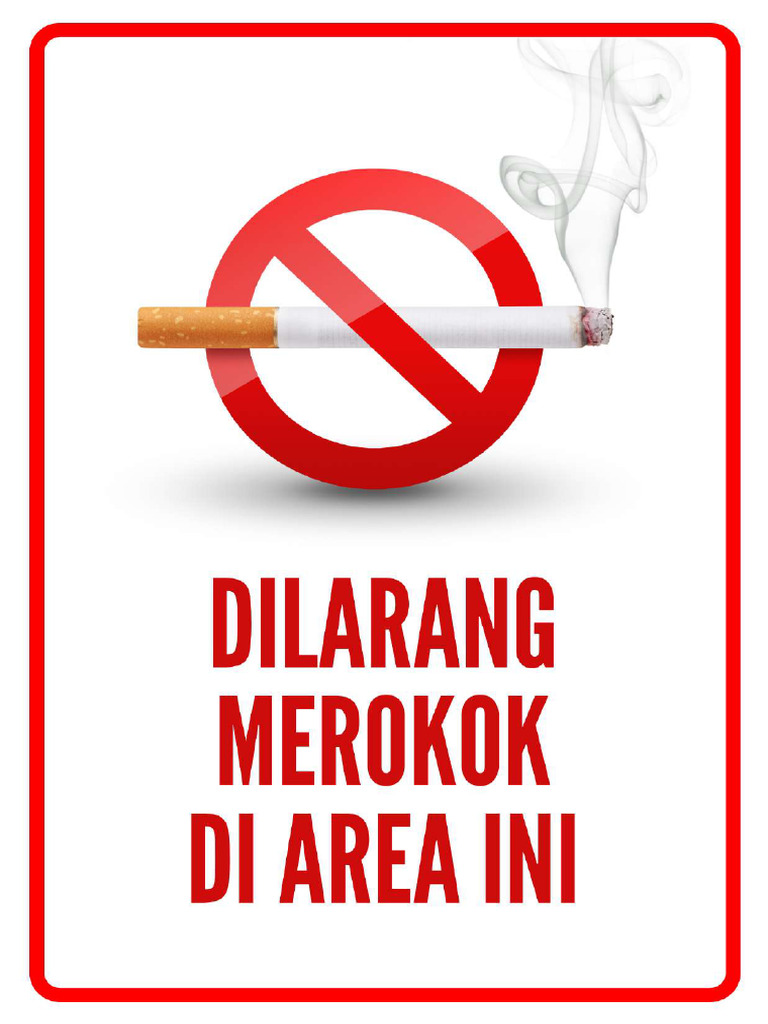 Merah Putih Hitam Profesional Larangan Merokok Poster | PDF