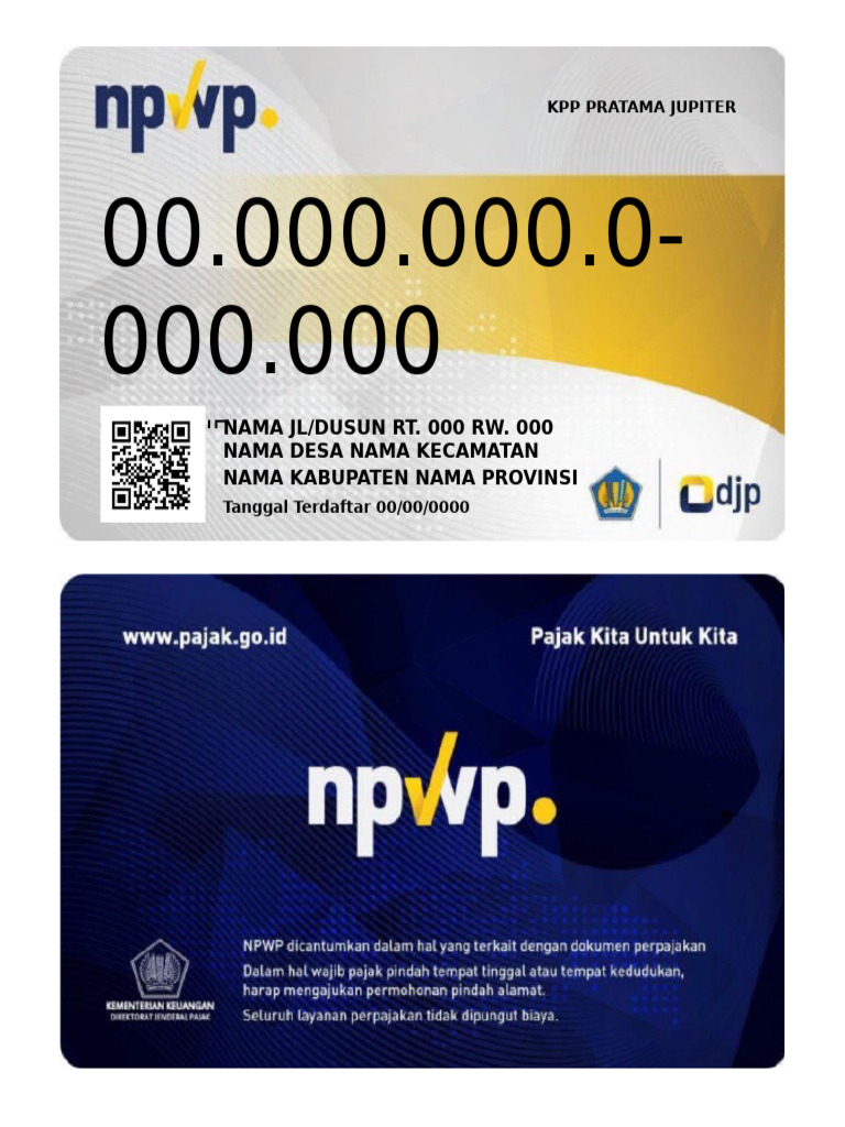 Template NPWP Terbaru Microsoft Word | PDF