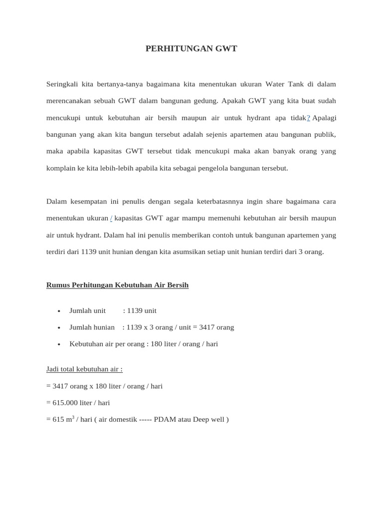 Perhitungan GWT | PDF