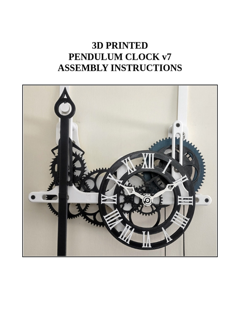 Clock Assembly Instructions | PDF | Gear | Pendulum